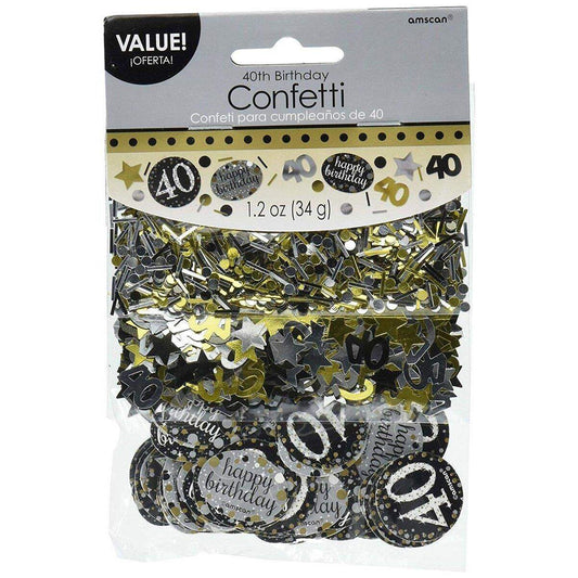 amscan Sparkling Konfetti Zahl 40 Silber & Gold, 34 g