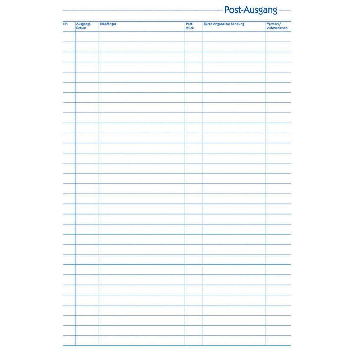 Avery Zweckform 931 Post-Ein-/Ausgangsbuch, A4, 50 Blatt