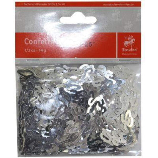 Bacher & Demmler Confetti Zahl 25 metallic silber