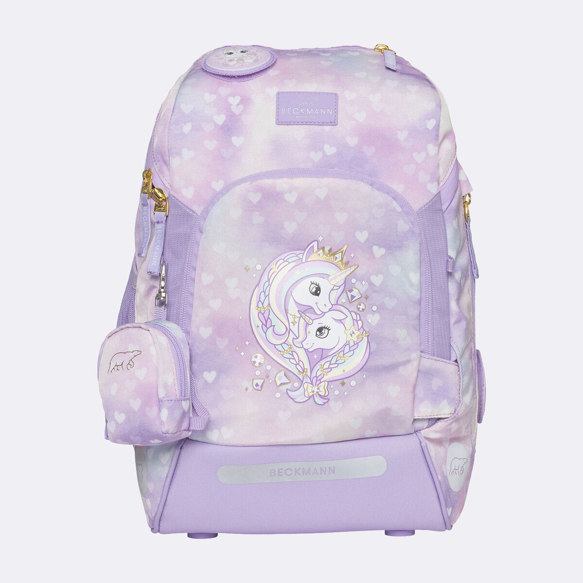 Beckmann Schulrucksack-Set Active Air FLX , Unicorn Princess Purple, 6-teilig