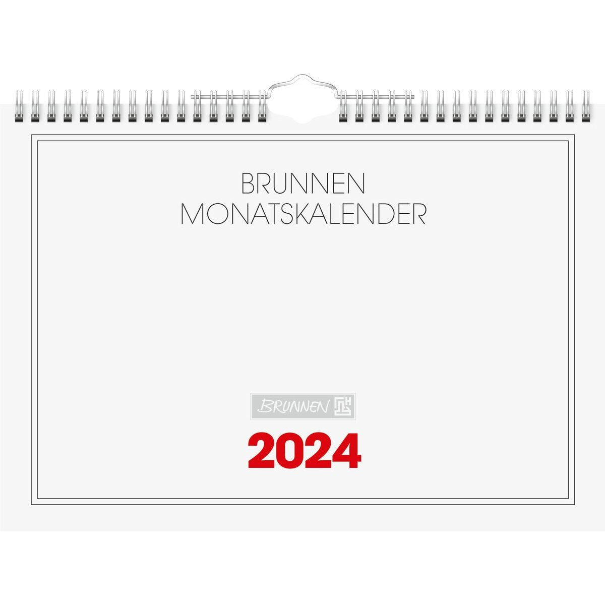 BRUNNEN Monatskalender Wandkalender 2024 A4 quer 1S/1Monat