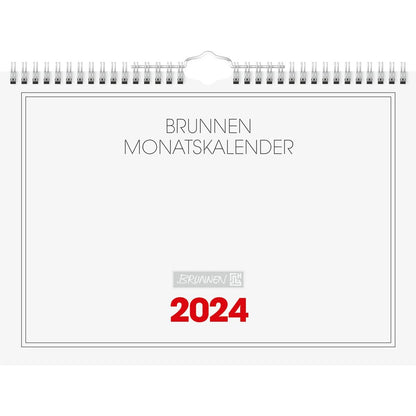 BRUNNEN Monatskalender Wandkalender 2024 A4 quer 1S/1Monat