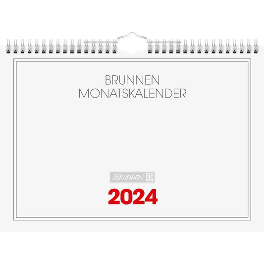 BRUNNEN Monatskalender Wandkalender 2024 A4 quer 1S/1Monat