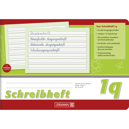 BRUNNEN Schulheft A5 quer, liniert, Lineatur 1Q, 16 Blatt