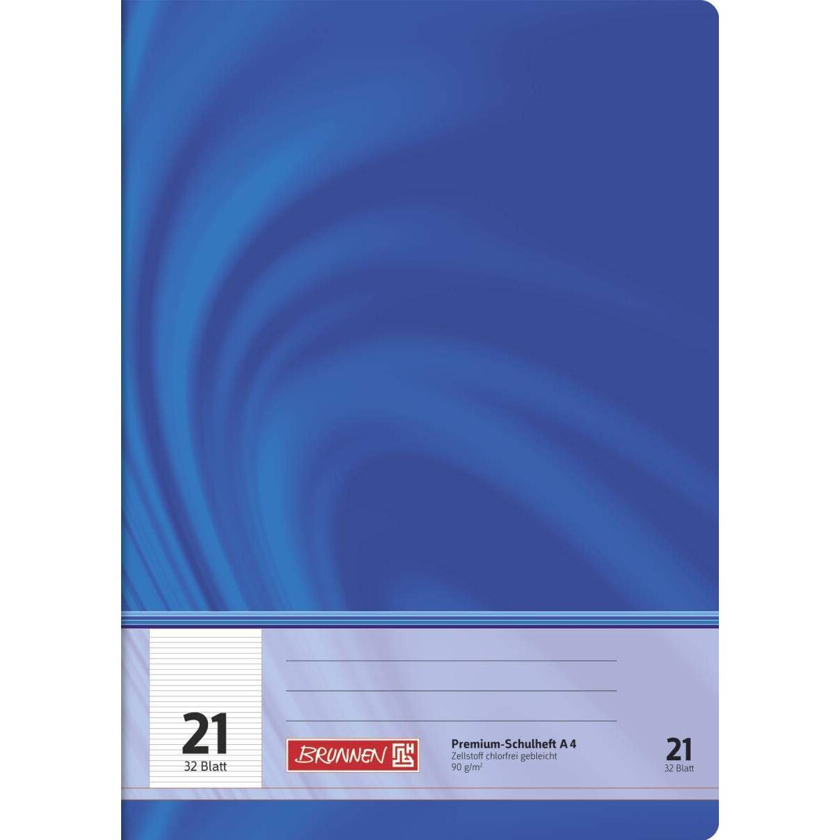 BRUNNEN Schulheft Young Vivendi blau A4, liniert, Liniatur 21, 32 Blatt