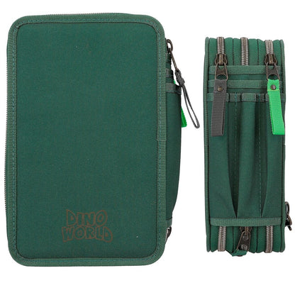 Depesche Dino World 3-Fach Federtasche Mit Kette Grün