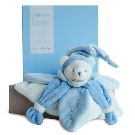 Doudou Schmustetuch Bär, blau, 24 cm