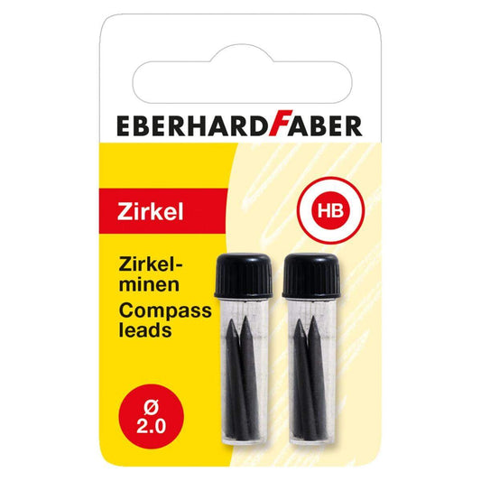 Eberhard Faber Zirkelmine 2 mm x 25 mm, 8 Stück in 2 Dosen, für alle Zirkelmodelle geeignet