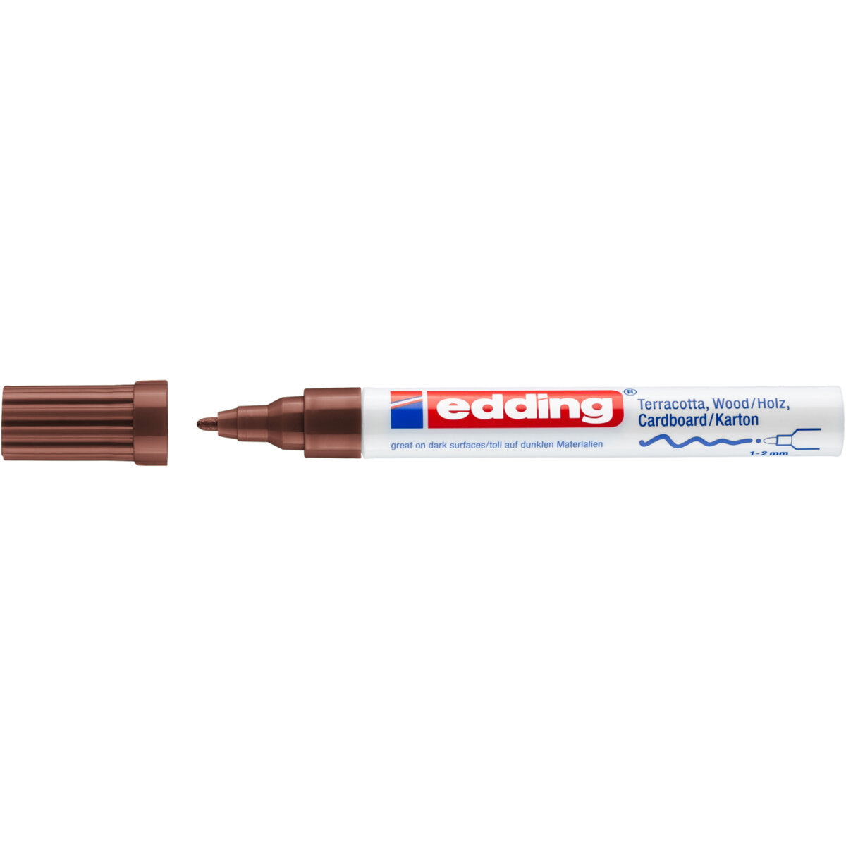 edding 4040 Deco Mattlackmarker braun, Rundspitze, 1-2mm