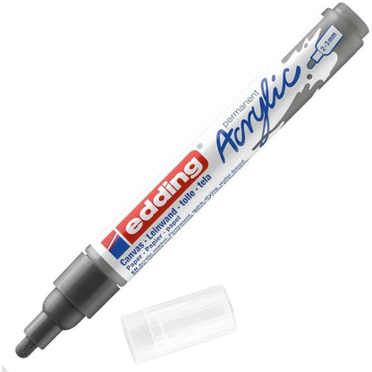 edding 5100 Acrylmarker medium - grau - 1 Acrylstift wasserfest - mittlere Rundspitze 2-3 mm