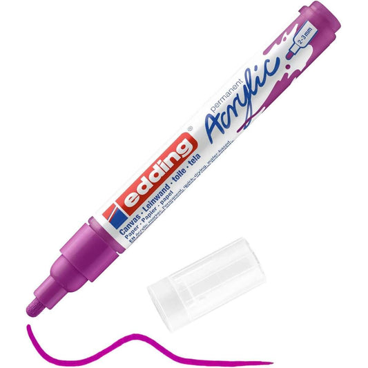 edding 5100 Acrylmarker medium - violett - 1 Acrylstift wasserfest - mittlere Rundspitze 2-3 mm