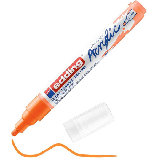 edding 5100 Acrylmarker medium - neon-orange - 1 Acrylstift wasserfest - mittlere Rundspitze 2-3 mm