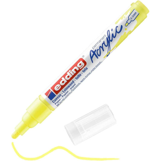 edding 5100 Acrylmarker medium - neon-gelb - 1 Acrylstift wasserfest - mittlere Rundspitze 2-3 mm