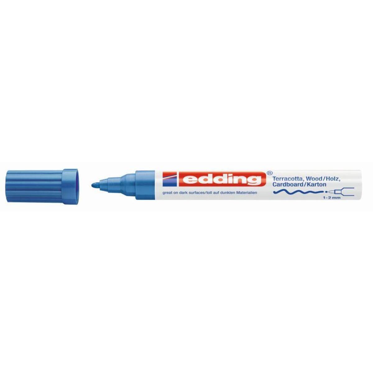 edding Deco Marker blau, Rundspitze, 1-2mm