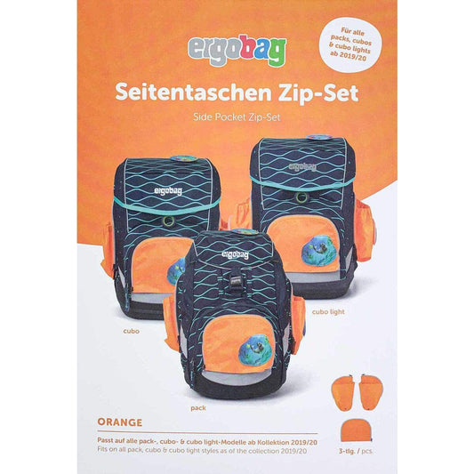 ergobag PACK/CUBO/ CUBO light Sicherheitsset mit Zip-Set (3-tlg.) Orange