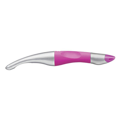 Ergonomischer Tintenroller für Rechtshänder - STABILO EASYoriginal metallic in neonpink/meltallic - Einzelstift - Schreibfarbe blau (löschbar) - inklusive Patrone