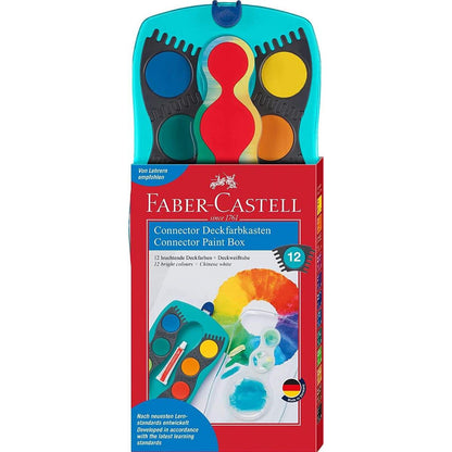 Faber-Castell 125003 - Farbkasten CONNECTOR mit 12 Farben, inklusive Deckweiß