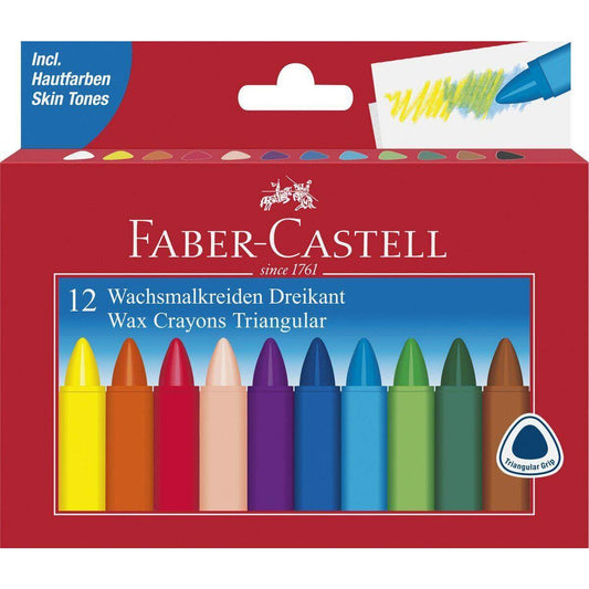 Faber-Castell Dreikant Wachsmalstifte, 12 Stück