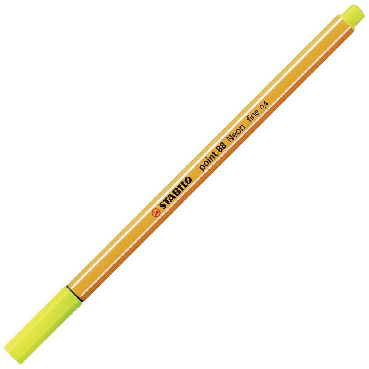 Fineliner - STABILO point 88 - Einzelstift - Neonfarbe, leuchtfarbengelb