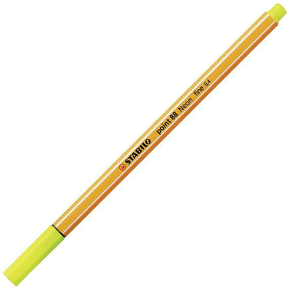 Fineliner - STABILO point 88 - Einzelstift - Neonfarbe, leuchtfarbengelb