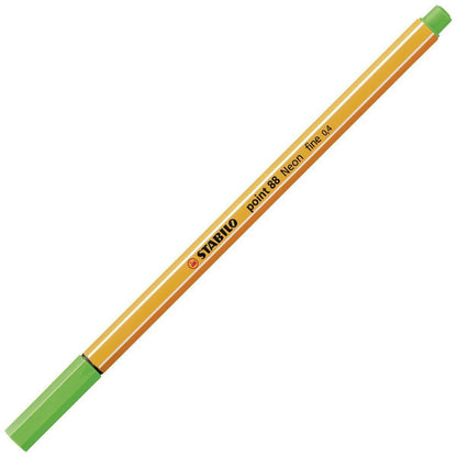 Fineliner - STABILO point 88 - Einzelstift - Neonfarbe, leuchtfarbengrün