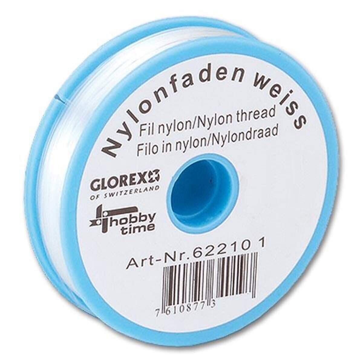 Glorex Nylonfaden transparent weiß 0,50 mm x 100 m, bis 12 kg