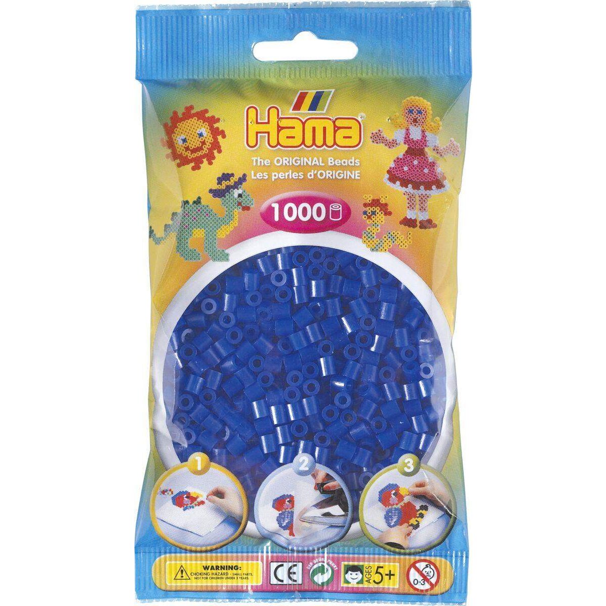 Hama Bügelperlen Midi Neonblau, 1000 Stück