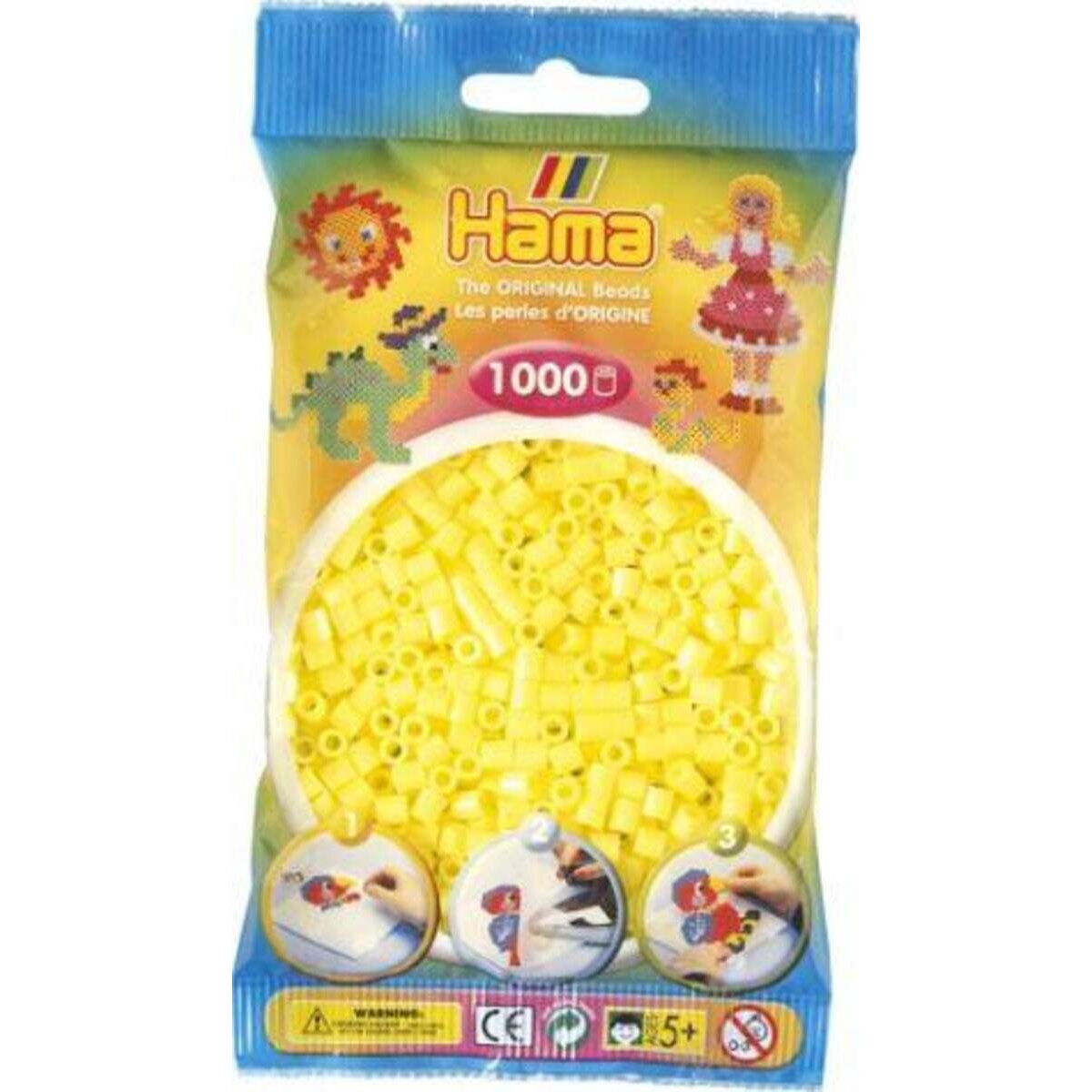 Hama Bügelperlen Midi Pastellgelb, 1000 Stück