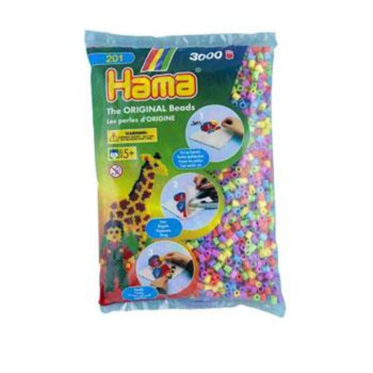 Hama Bügelperlen Midi Pastellmix, 3000 Stück