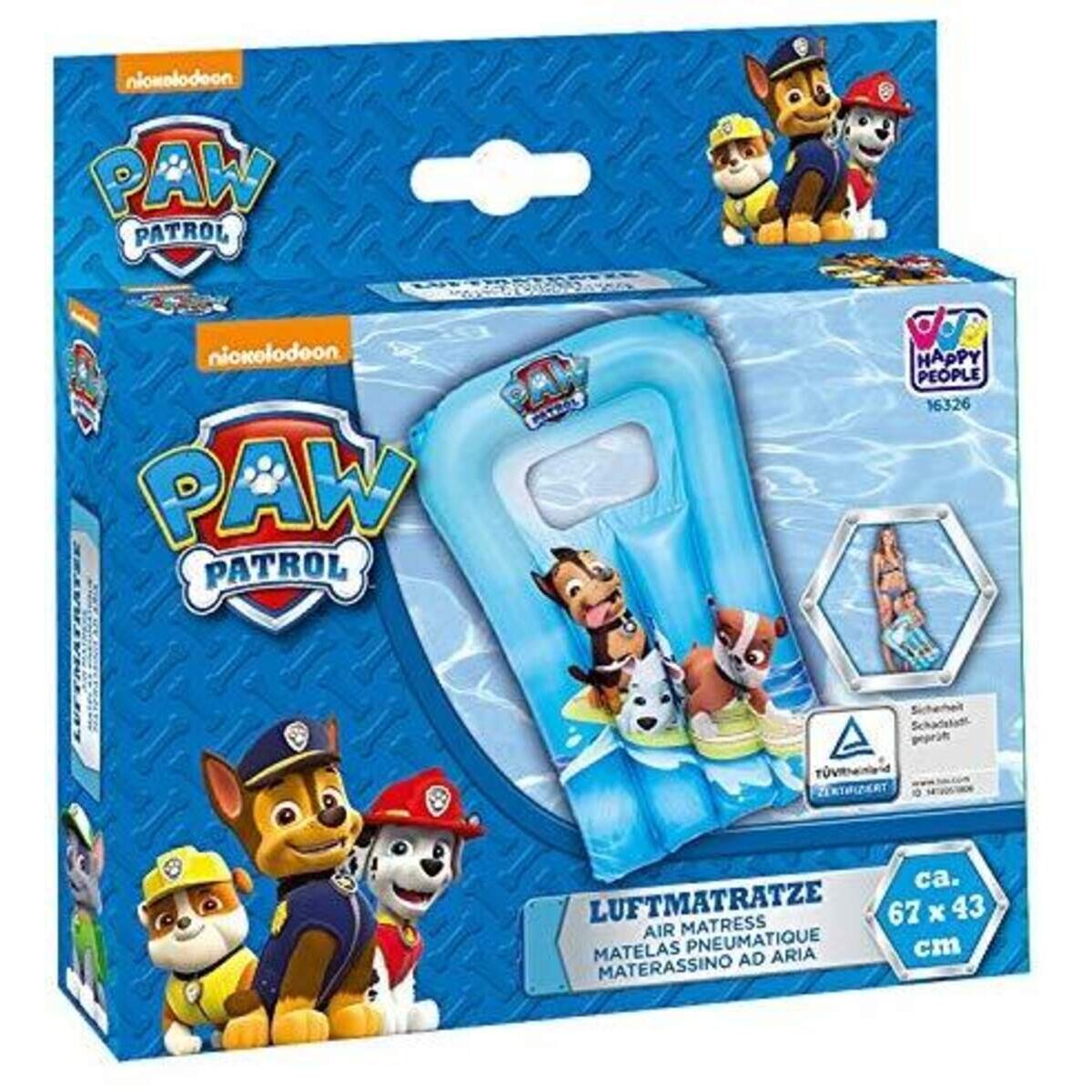 Happy People 16326 Paw Patrol Kindermatratze aufgeblasen 67 x 43 cm