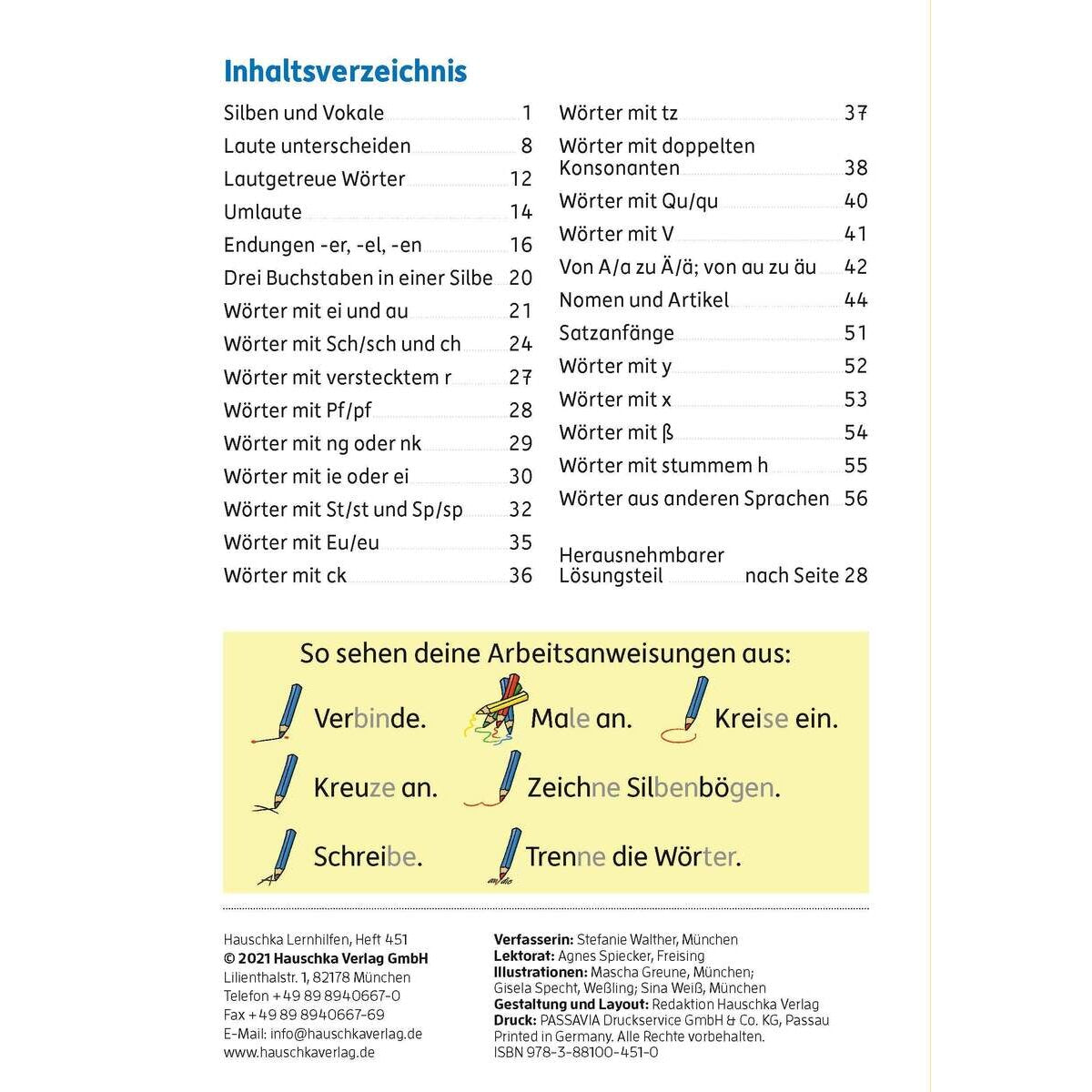 Hauschka Verlag Mein Übungsheft Rechtschreiben 1. Klasse, A5-Heft