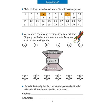 Hauschka Verlag Quer durch die 2./3. Klasse, Das kleine Einmaleins - A5-Übungsblock