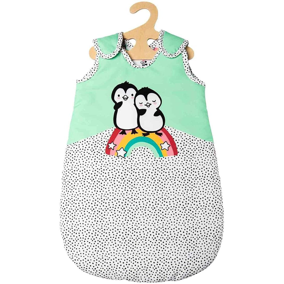 Heless 2194 - Schlafsack für Puppen im Pinguin Pünktchen Design, Größe 35 - 45 cm