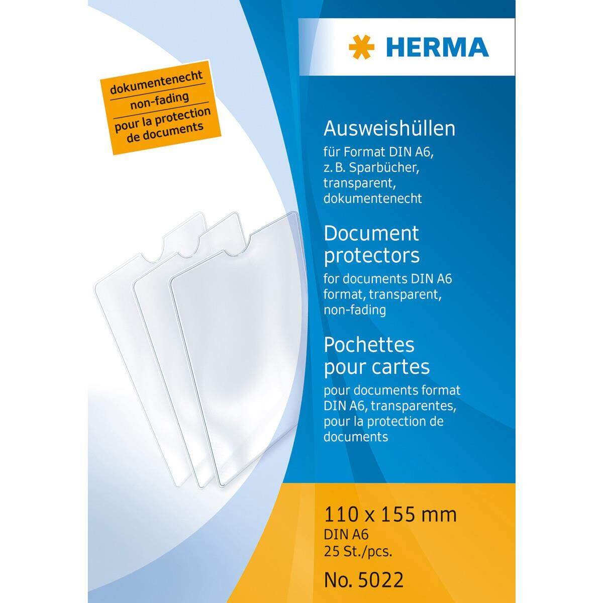 HERMA Ausweishüllen für Format DIN A6 Sparbücher, 110 x 155mm, 1 Stück