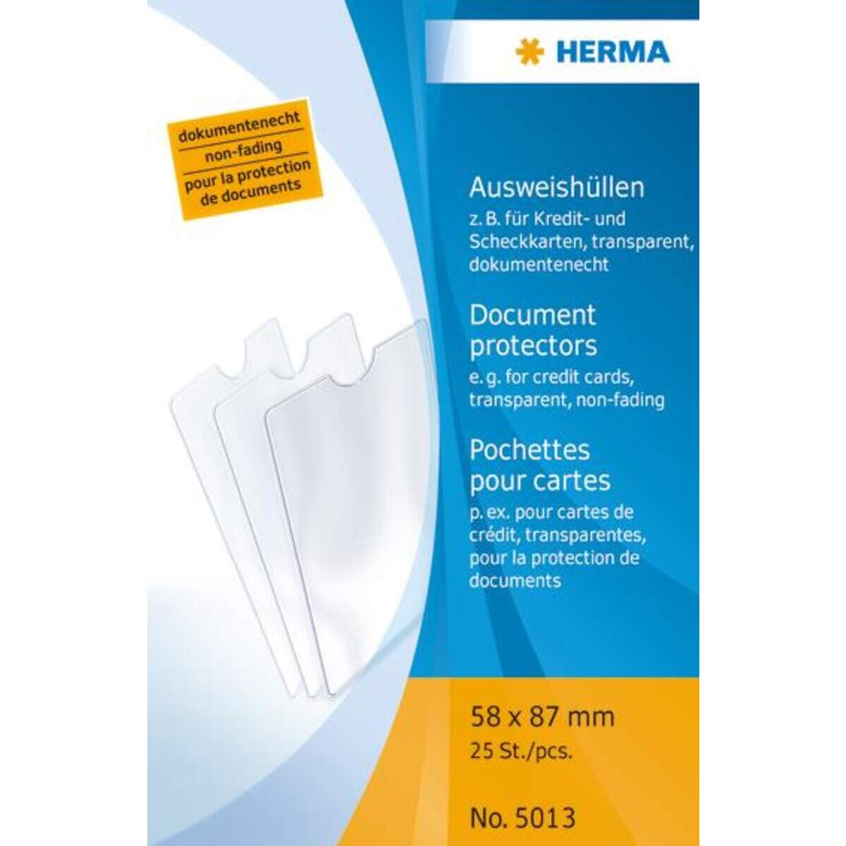 HERMA Ausweishüllen für Kredit-/Scheckkarte, 58 x 87mm, 1 Stück