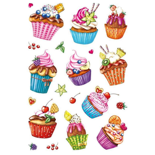 HERMA Sticker Cupcakes, Folie beglimmert