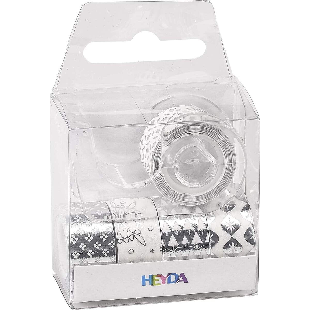 Heyda Deko Tape silber, 5er Set