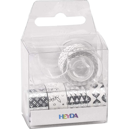 Heyda Deko Tape silber, 5er Set