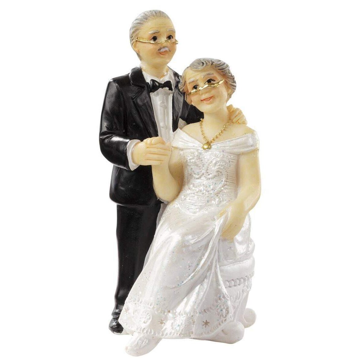 Hobbyfun Silbernes Hochzeitspaar, 7,5cm