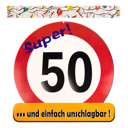 Markenlos  Riesenschild "Super! 50"