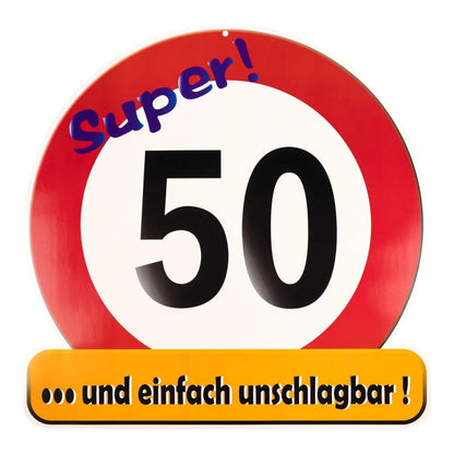 Markenlos  Riesenschild "Super! 50"