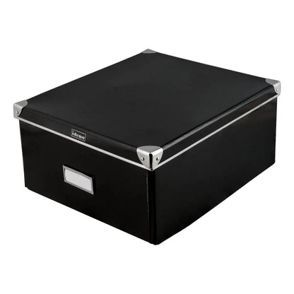 Idena Aufbewahrungsbox mit Deckel, 36 x 28 x 17 cm, aus Pappe, faltbar, schwarz