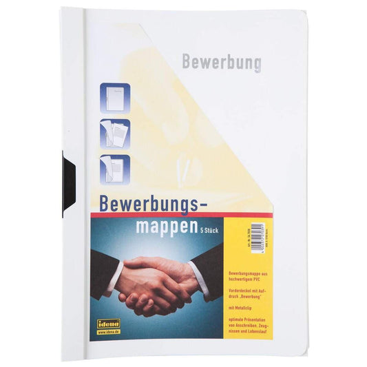 Idena 547038 Bewerbungsmappe 5er Packung, weiß