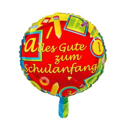 Idena Folienballon "Schulanfang", Ø 45 cm, für Helium geeignet