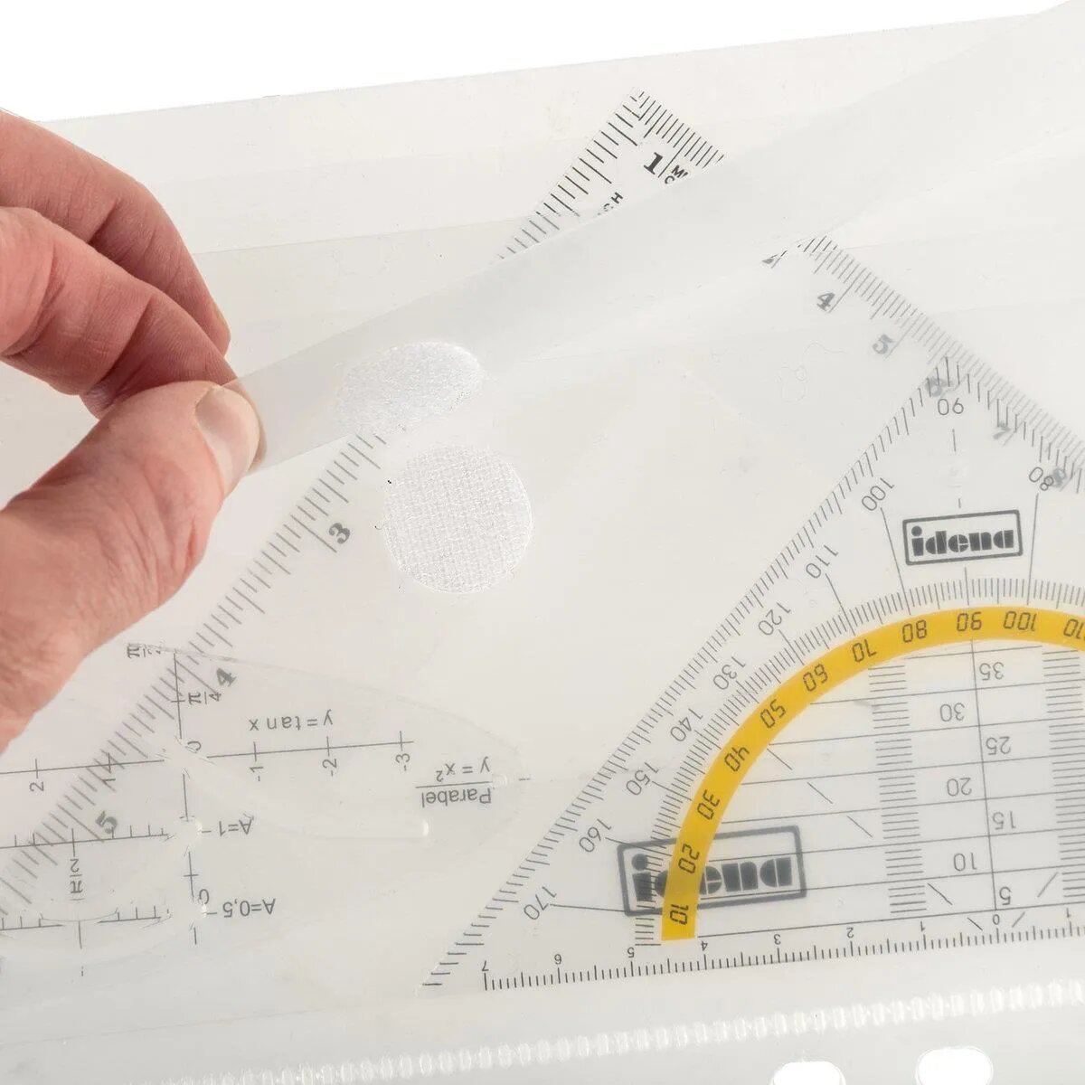 Idena Geometrie-Set, 6-teilig, mit abheftbarer Ordnungsmappe