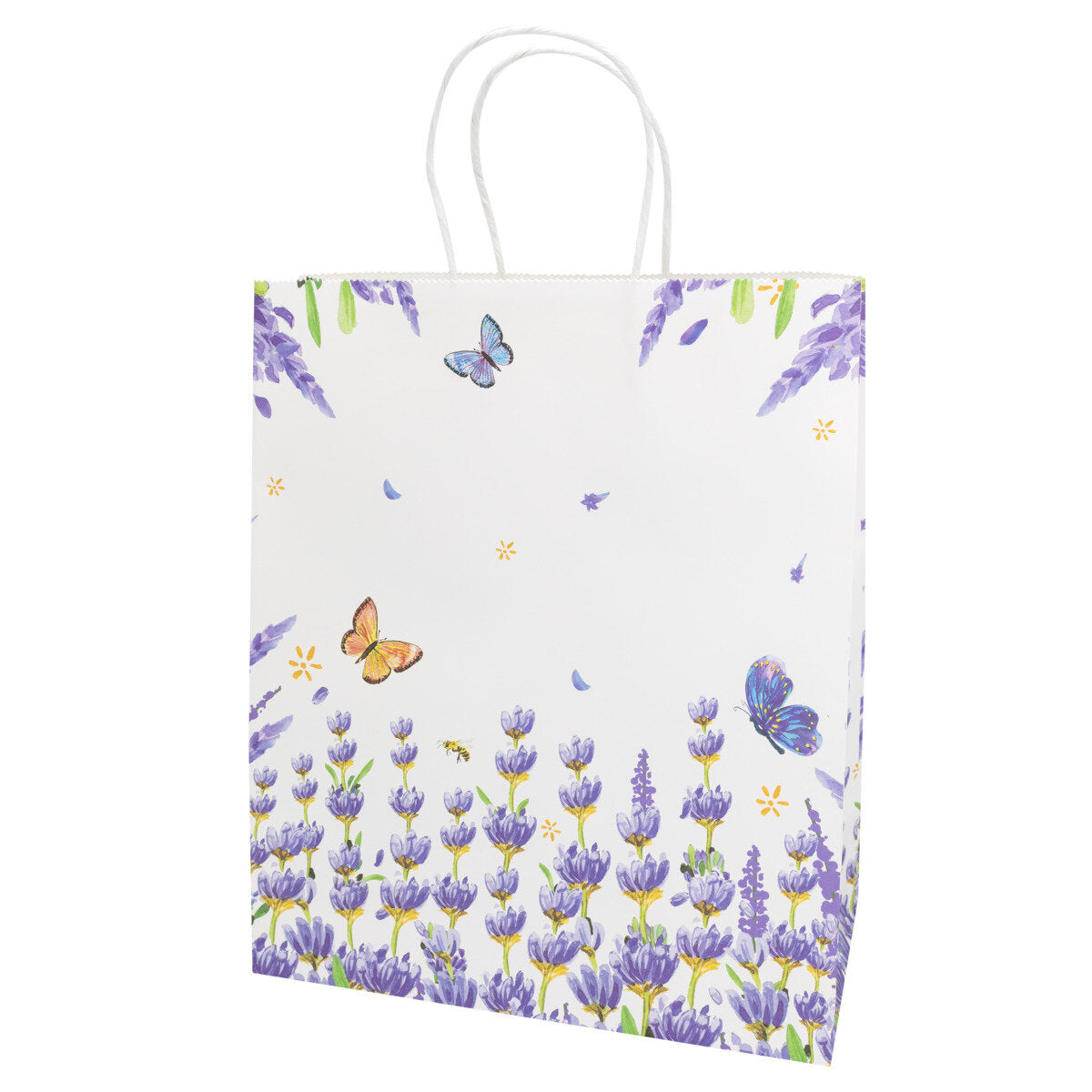 Idena Geschenktasche lila mit Blumen 18x23x8cm FSC-Mix