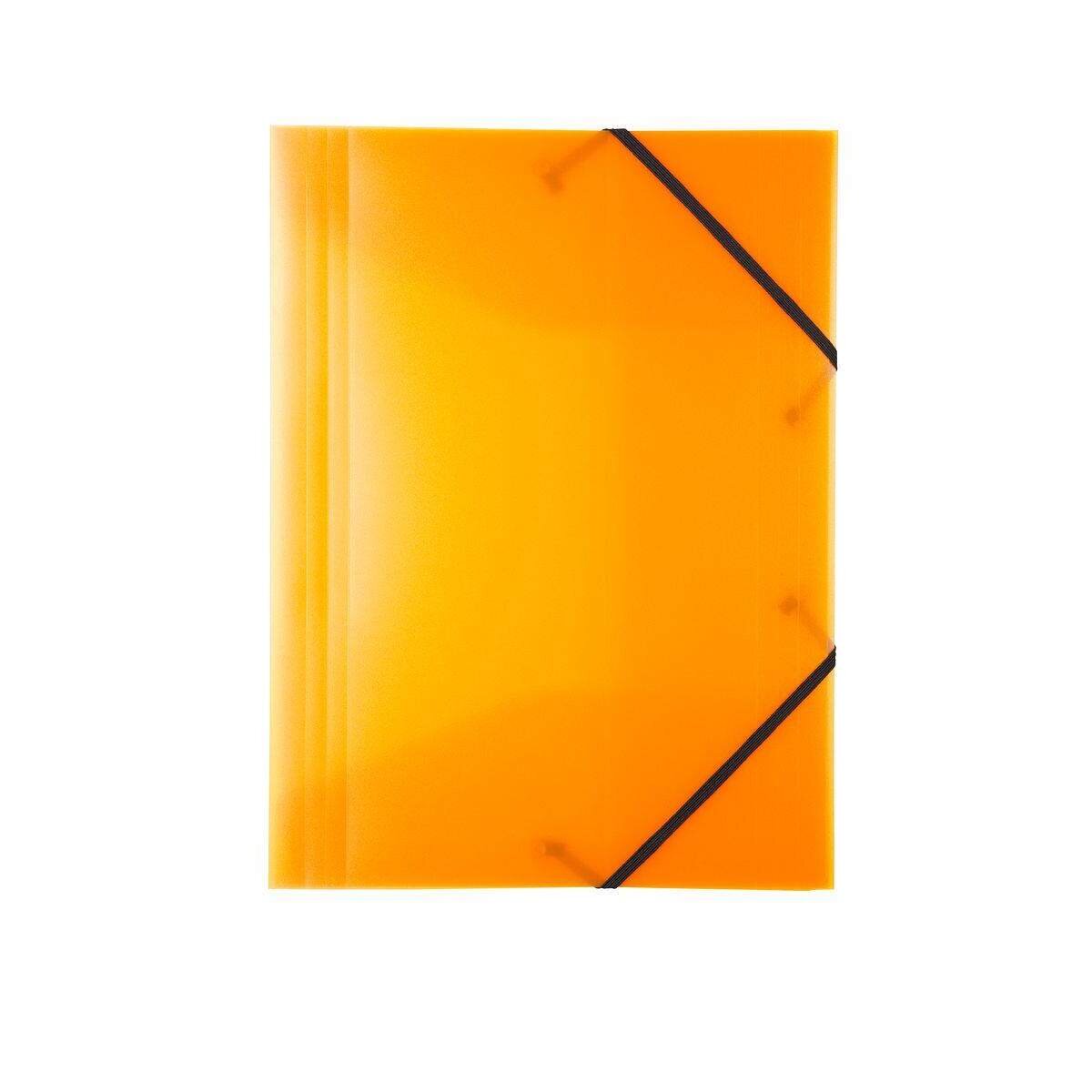 Idena Gummizugmappe A4, Kunststoff, transluzent orange