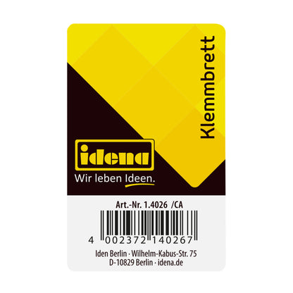 Idena Klemmbrett A4 PVC beschichtet, schwarz