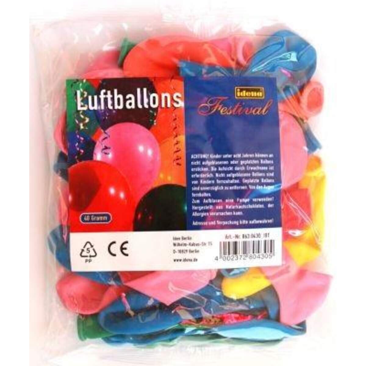 Idena Luftballons 40g, verschiedenfarbig