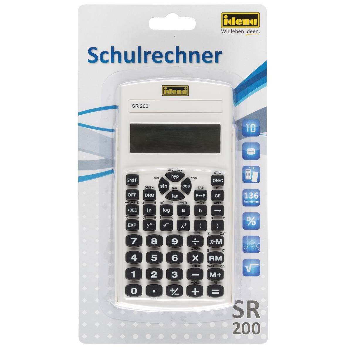 Idena Schulrechner SR 200, 10-stellig, 1 Stück, 2-fach sortiert